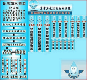 台灣加水聯盟的看板貼紙設計
